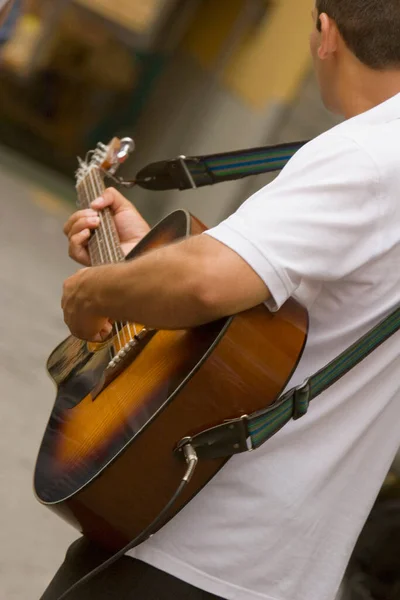 Side Profile Man Playing Guitar Padre Reginaldo Giuliani Sorrento Sorrentine — Stockfoto