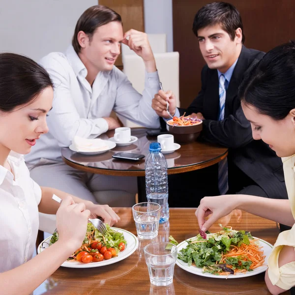 Group Business People Having Lunch Break Restaurant Stock Image