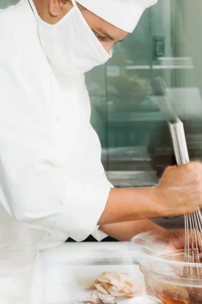 Chef Cooking Food Kitchen Close — Stock Photo, Image