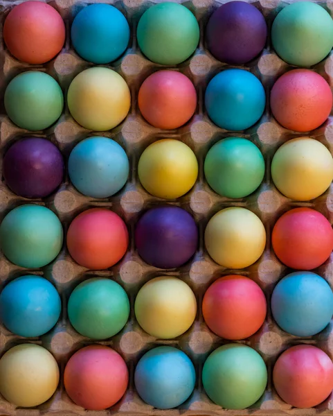 Colorful Easter Eggs Row — Stock Photo, Image