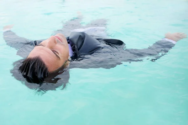 Young Woman Swimming Suit Mask — Stock Photo, Image