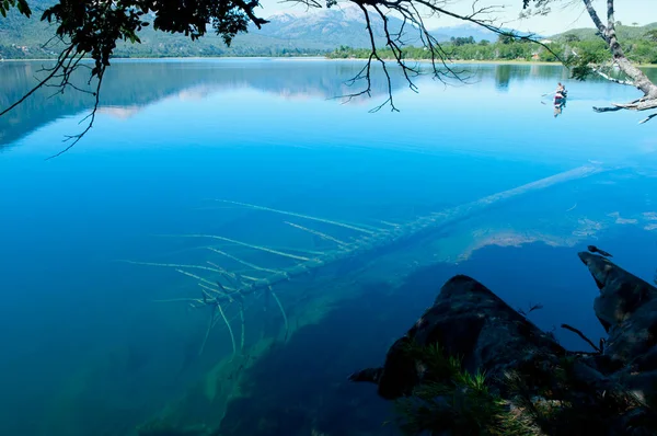 Bela Paisagem Com Lago Fundo — Fotografia de Stock