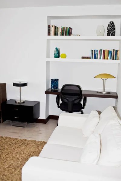 Modern Interior Hotel Room Large Window — Stock Photo, Image