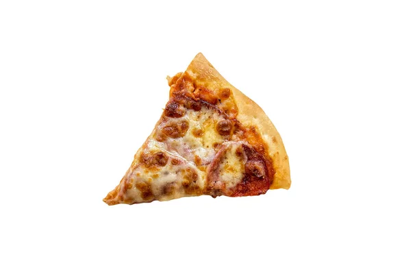 Pizza Met Kaas Tomaat Geïsoleerd Witte Achtergrond — Stockfoto