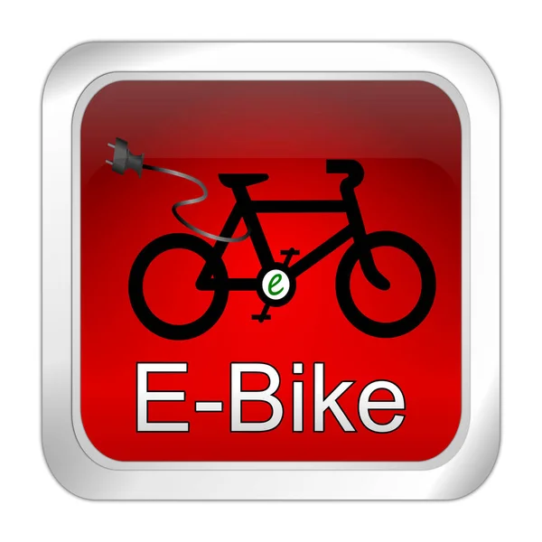 Кнопка Електронного Велосипеда Червона Ілюстрація — стокове фото