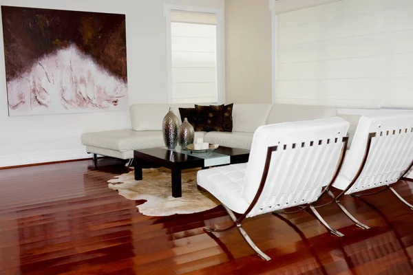 Sala Estar Moderna Interior Com Sofá Cadeiras — Fotografia de Stock