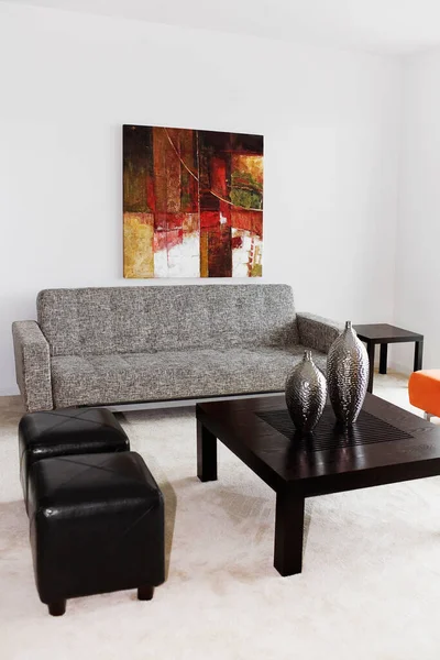 Kanepesi Sandalyesi Olan Modern Oturma Odası — Stok fotoğraf