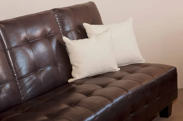 Leather Sofa White Background — Stock Photo, Image