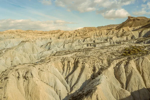 Drone Aerial View Tabernas Desert Landscape Andalusia Almeria Spain Only — Stock Photo, Image