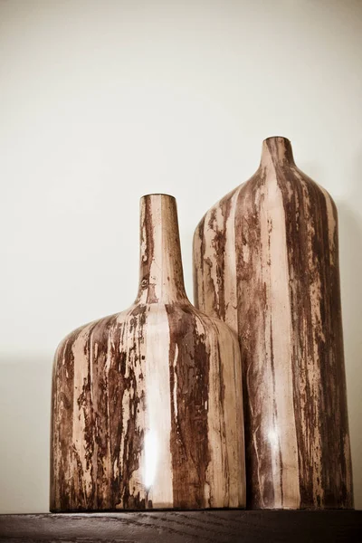 Old Wooden Table Vase — Stock Photo, Image