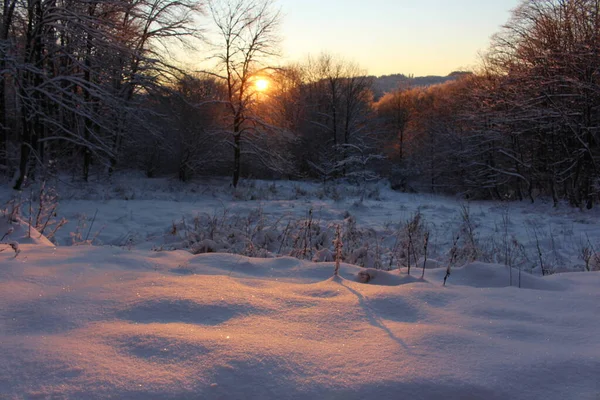 Paesaggio Invernale Tramonto — Foto Stock