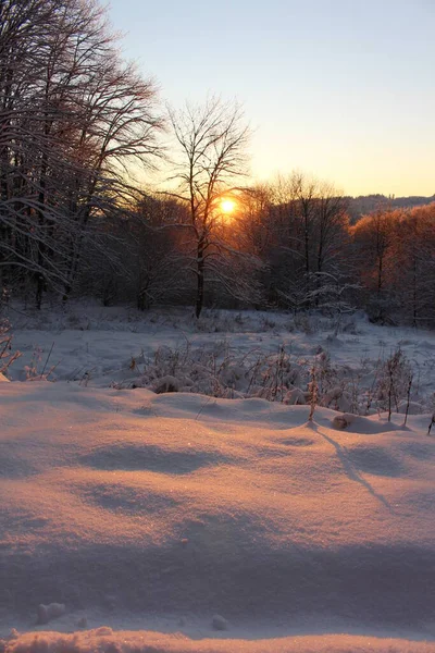 Paesaggio Invernale Tramonto — Foto Stock