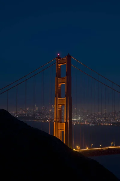 Podul Poarta Aur Timp Noapte San Francisco California Statele Unite — Fotografie, imagine de stoc