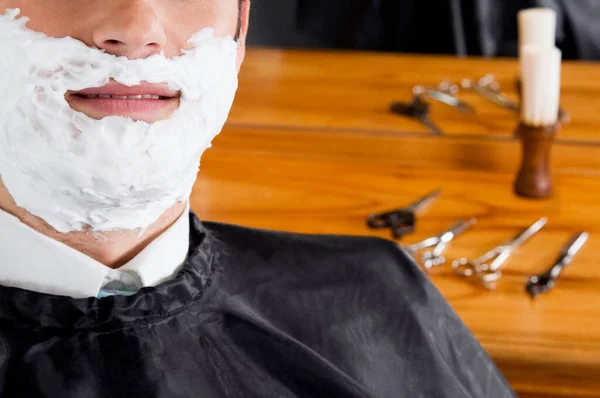 Barber Shaving Head Razor Barbershop — Stock Photo, Image