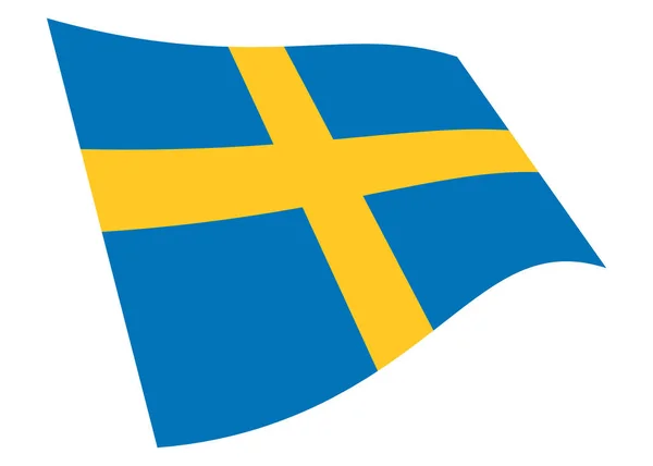 Sweden Waving Flag Graphic Isolated White Clipping Path Illustration — Stock Photo, Image