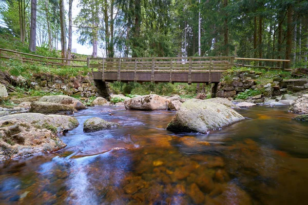 Puente Sobre Río Kalte Bode Pie Del Brocken Cerca Schierke — Foto de Stock