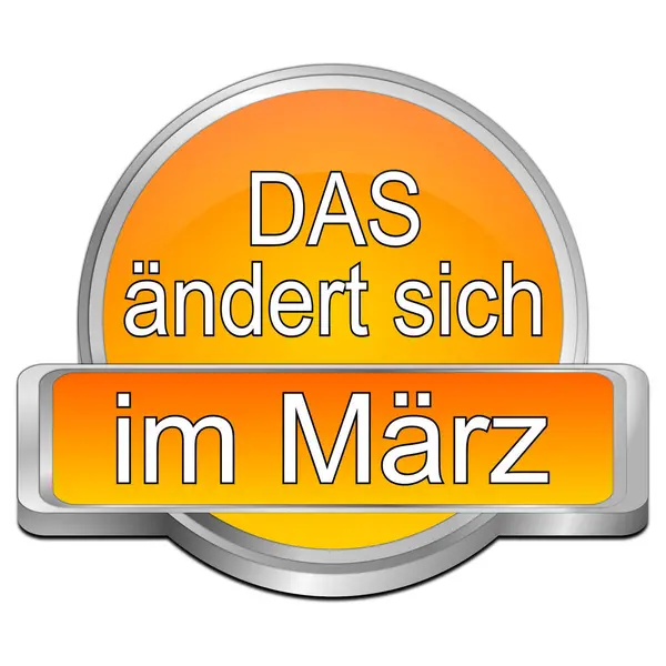 New March Button Orange German Illustration — Stock Photo, Image