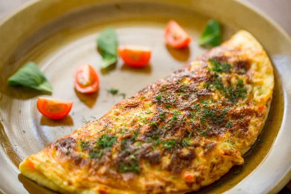 Plat Petit Déjeuner National Est Crêpes Frites Avec Des Champignons — Photo