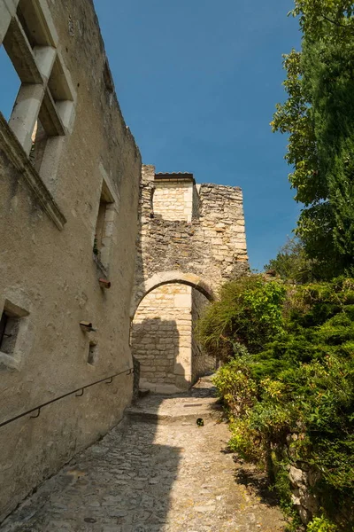 Edifícios Uma Antiga Aldeia Francesa — Fotografia de Stock