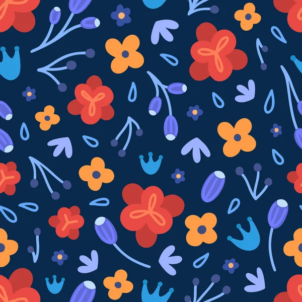 Padrão Sem Costura Floral Mão Desenhado Belas Flores Fundo Repetitivo — Fotografia de Stock