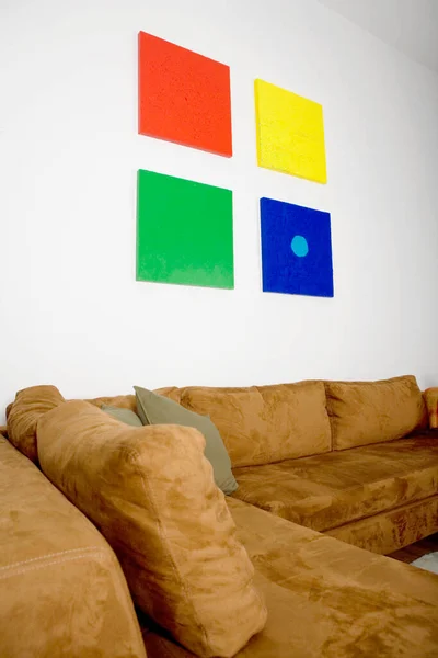 Modern Living Room Pillows Green Pillow — Stock Photo, Image