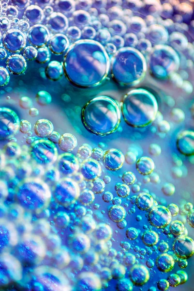 Gotas Agua Sobre Fondo Azul — Foto de Stock