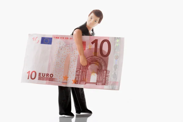 Mujer Con Dinero Billetes Euros —  Fotos de Stock