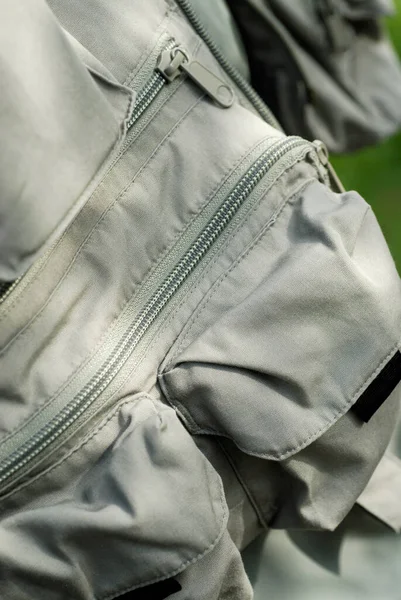 Close Green Zipper — Stock Photo, Image