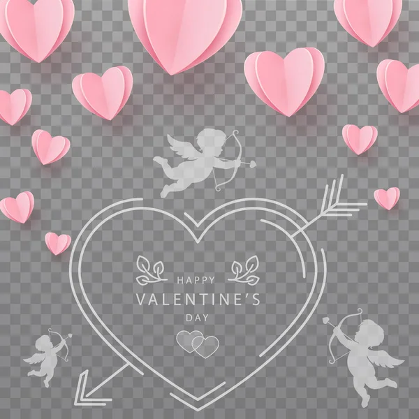 Gently Pink Red Hearts Form Big Heart Transparent Background Illustration — Stock Photo, Image