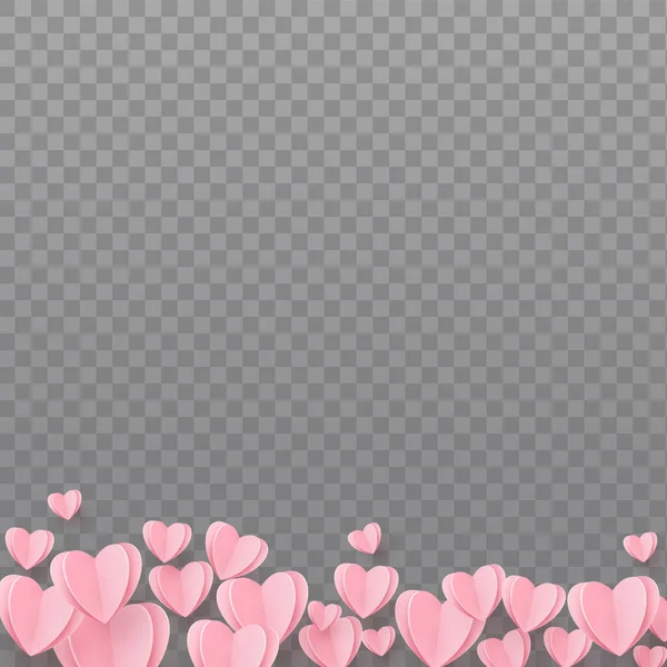 Sanft Rosa Rote Herzen Auf Transparentem Hintergrund Illustration — Stockfoto