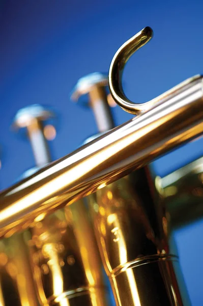 Trumpet Saxophone Blue Sky — Stock Photo, Image