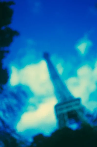 Низкий Угол Обзора Башни Эйфелева Башня Париж Франция — стоковое фото
