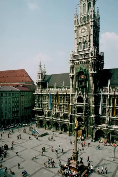 Turistas Frente Edificio Ayuntamiento Munich Munich Baviera Alemania — Foto de Stock