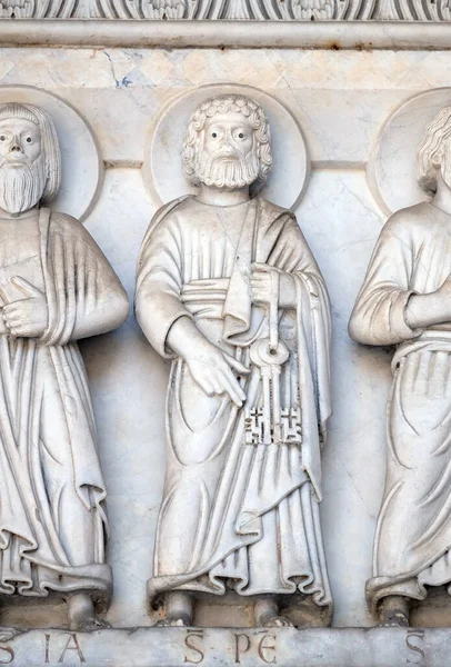 Saint Peter Havarisi Temsil Eden Bas Relief Lucca Talya Daki — Stok fotoğraf