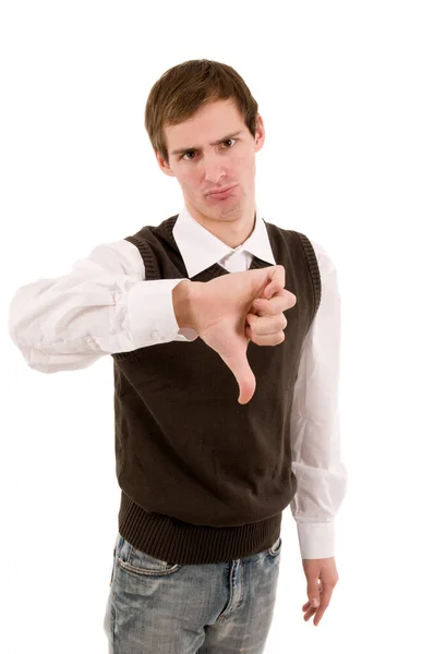 Young Businessman Finger Gesture Stock Picture