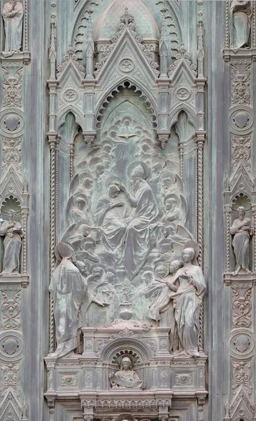 Scene Della Vita Maria Particolare Della Porta Della Cattedrale Santa — Foto Stock