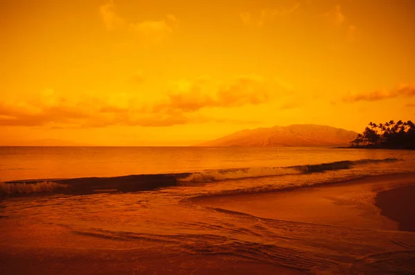 Belo Pôr Sol Sobre Mar — Fotografia de Stock