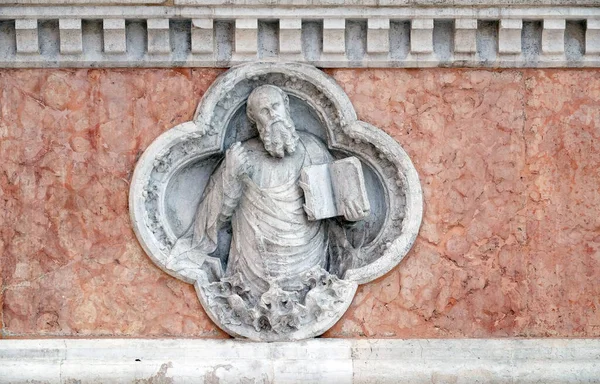 Svatý Pavel Giovanniho Ferabecha Reliéf Fasádě Baziliky San Petronio Boloni — Stock fotografie