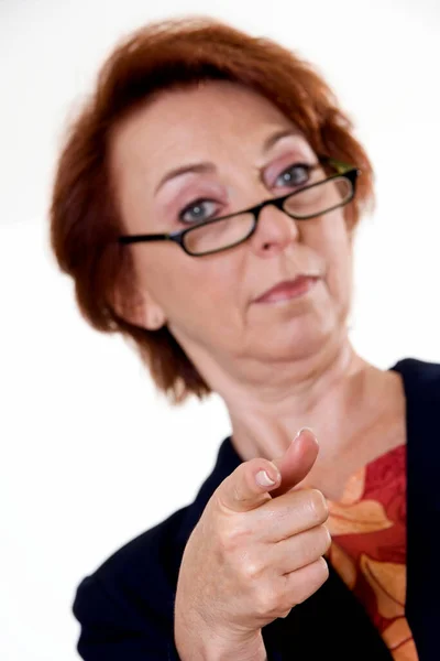 Portrait Beautiful Woman Glasses Her Face — Stock Photo, Image