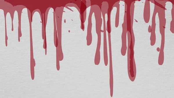 Rött Blod Vit Bakgrund Droppande Blod Isolerat Vitt Halloween Konceptet — Stockfoto