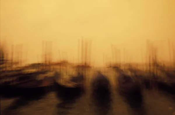 Defocused View Boats Moored Dock Italy — Stock Photo, Image