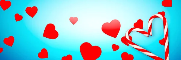 Fondo Del Día San Valentín Con Corazones Forma Corazón Rojo —  Fotos de Stock