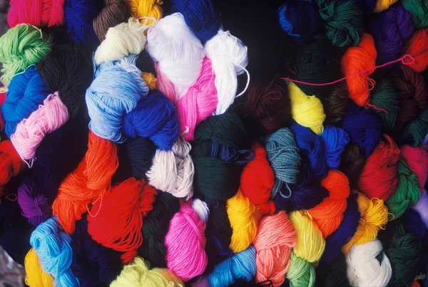 Colorful Yarn Balls White Background — Stock Photo, Image