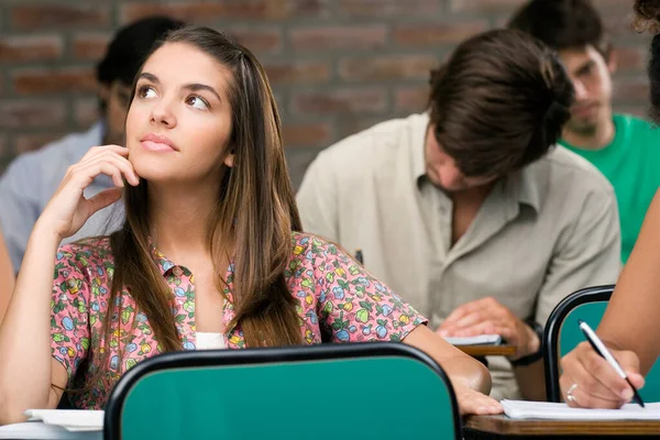 Young Female Student Studying Classroom — Stock Photo, Image