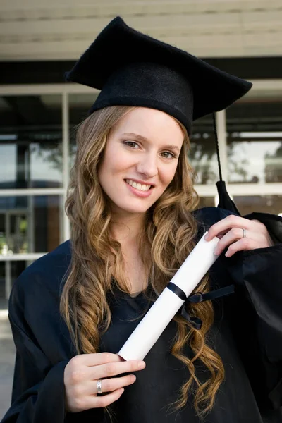 Giovane Donna Con Libro Mano — Foto Stock