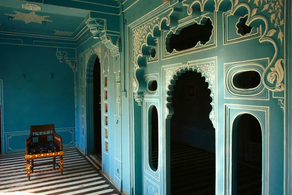 Intérieurs Palais Palais Fateh Prakash Udaipur Rajasthan Inde — Photo