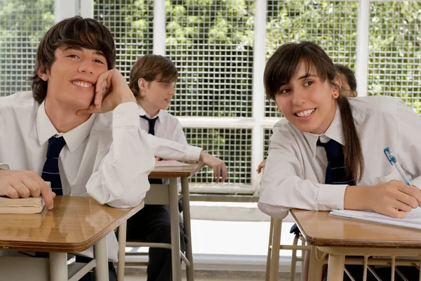 Group Young Students Studying Classroom — Stock Photo, Image