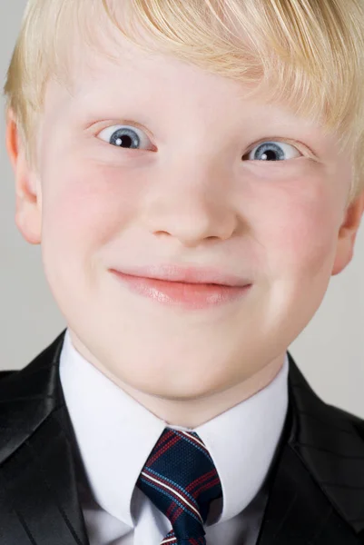 Retrato Niño Traje — Foto de Stock