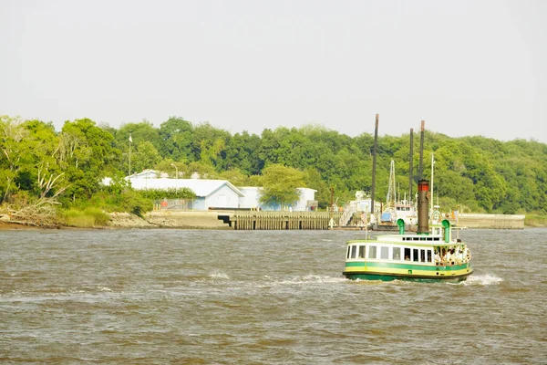 Boat Small River City Ththailand — стоковое фото