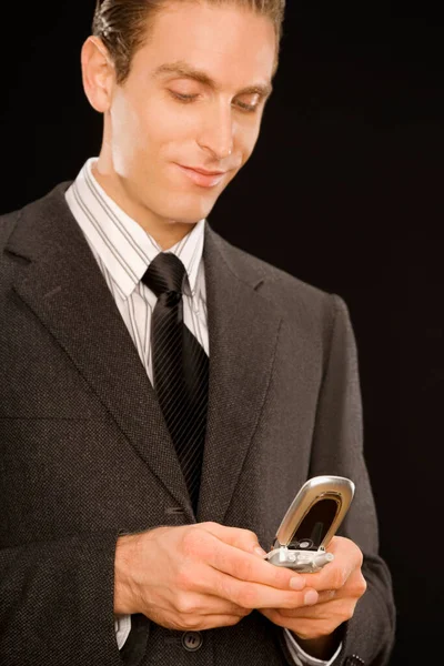 Homme Affaires Avec Téléphone Portable — Photo